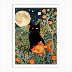 William Morris Cat And Goldfish Art Print