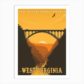 Vintage West Virginia Poster Art Print