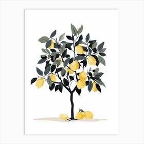 Lemon Tree Pixel Illustration 4 Art Print