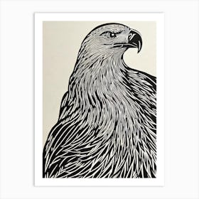 Eagle Linocut Bird Art Print