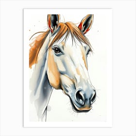 Watercolor Horse Portrait 1 Art Print