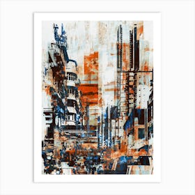Abstract Grunge Cityscape Illust Art Print