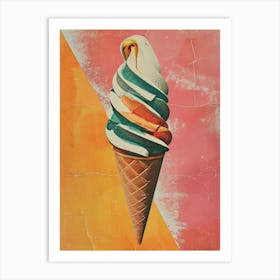 Kitsch Ice Cream Cone Collage 1 Art Print