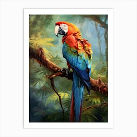 Vibrant Plumage: Parrot Jungle Bird Print Art Print