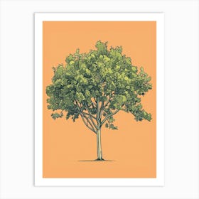 Lime Tree Minimalistic Drawing 2 Art Print