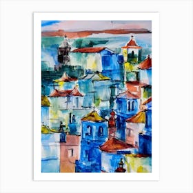 Port Of Cartagena Colombia Abstract Block 1 harbour Art Print