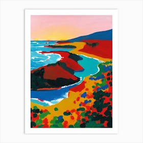 El Cotillo Beach, Fuerteventura, Spain Hockney Style Art Print