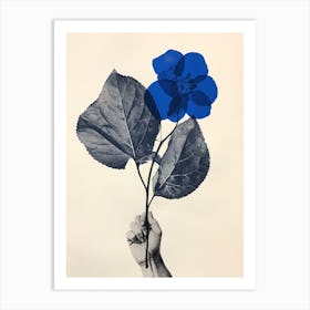 Blue Botanical Hydrangea 1 Art Print
