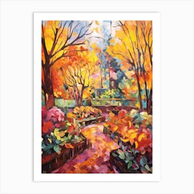Autumn Gardens Painting Central Park Conservatory Garden 1 Art Print