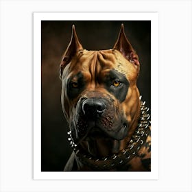 Mask dog pitbull Art Print