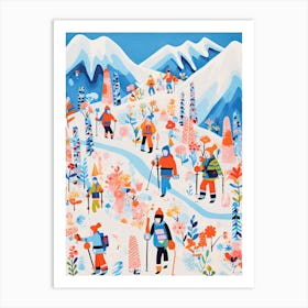 Portillo   Chile, Ski Resort Illustration 3 Art Print