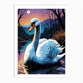 Swan Painting Art Print