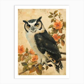 Spectacled Owl Japanese Painting 5 Art Print