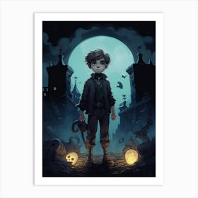 Boy In The Moonlight 3 Art Print