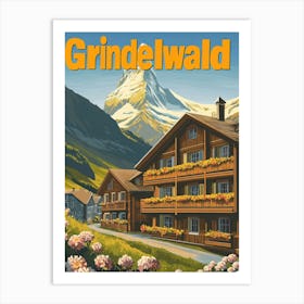 Aihrgdesign A Retro Travel Poster For Grindelwald Art Print