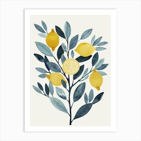 Lemon Tree Flat Illustration 1 Art Print