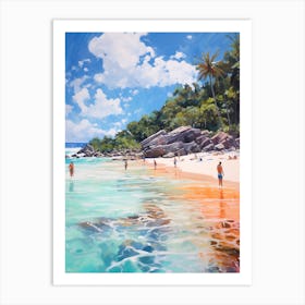 An Oil Painting Of Anse Lazio, Praslin Seychelles 4 Art Print