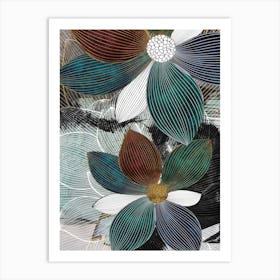 Abstract Flowers Art Print