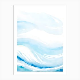 Blue Ocean Wave Watercolor Vertical Composition 116 Art Print