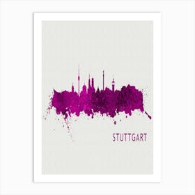 Stuttgart Germany City Purple Art Print