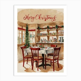 Merry Christmas Dining Room 1 Art Print