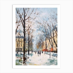 Winter City Park Painting Parc Monceau Paris France 2 Art Print