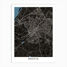 Bristol Black Blue Art Print