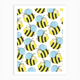 Bees pattern Art Print