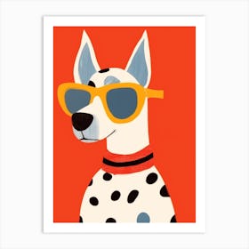 Little Dog Wearing Sunglasses Art Print