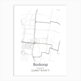 Boskoop,Netherlands Minimalist Map Art Print