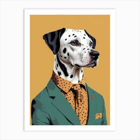 Dalmatian Dog Portrait In A Suit (30) Art Print