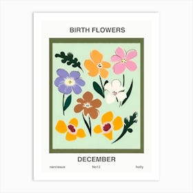 Birth Flowers December Art Print