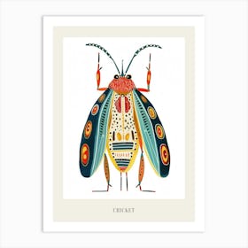 Colourful Insect Illustration Cricket 8 Poster Art Print