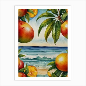 Mangoes On The Beach Art Print