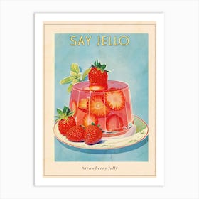 Strawberry Jelly Retro Cookbook Inspired 2 Poster Art Print