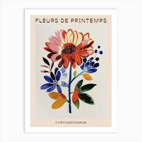 Spring Floral French Poster  Chrysanthemum 2 Art Print