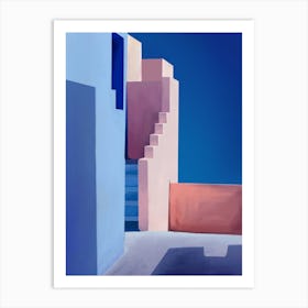 Stairs And Stories Blue Art Print