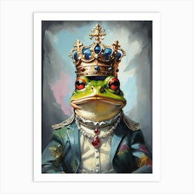 Frog Wearing A Crown Art Print