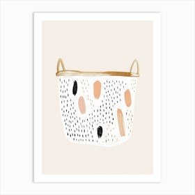 Polka Dot Basket 1 Art Print