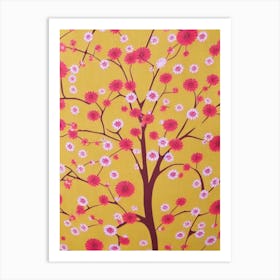 Umbrella Tree Floral Print Retro Pattern 2 Flower Art Print