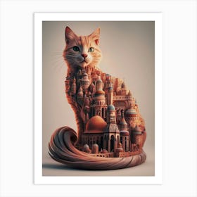 Cat In A City Art Print