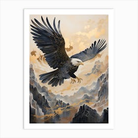 Golden Eagle 1 Gold Detail Painting Art Print