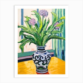 Flowers In A Vase Still Life Painting Purple Flowers Art Print