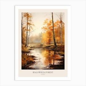 Autumn Forest Landscape Bialowieza Forest Poland 2 Poster Art Print