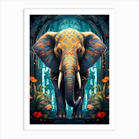 Elephant In The Forest Art Print