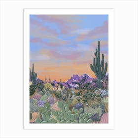 Desert Landscape Illustration Art Print