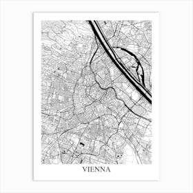 Vienna White Black Art Print