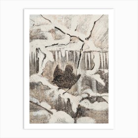 Bird Winter Forest Wall Art Print Art Print