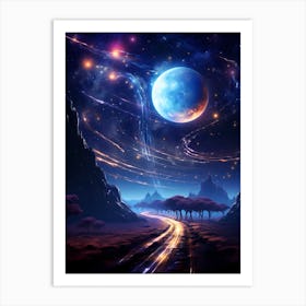 Space Landscape Wallpaper Art Print