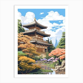 Ginkaku Ji Japan Illustration 1  Art Print